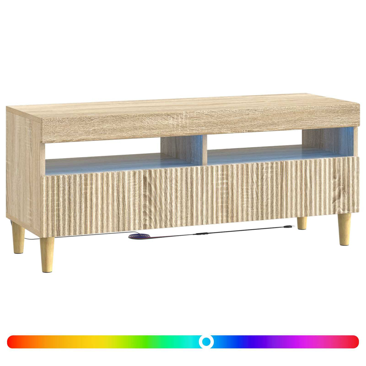 vidaXL LED TV Cabinet ARNHEM 100 x 35 x 43 cm Sonoma Oak 3