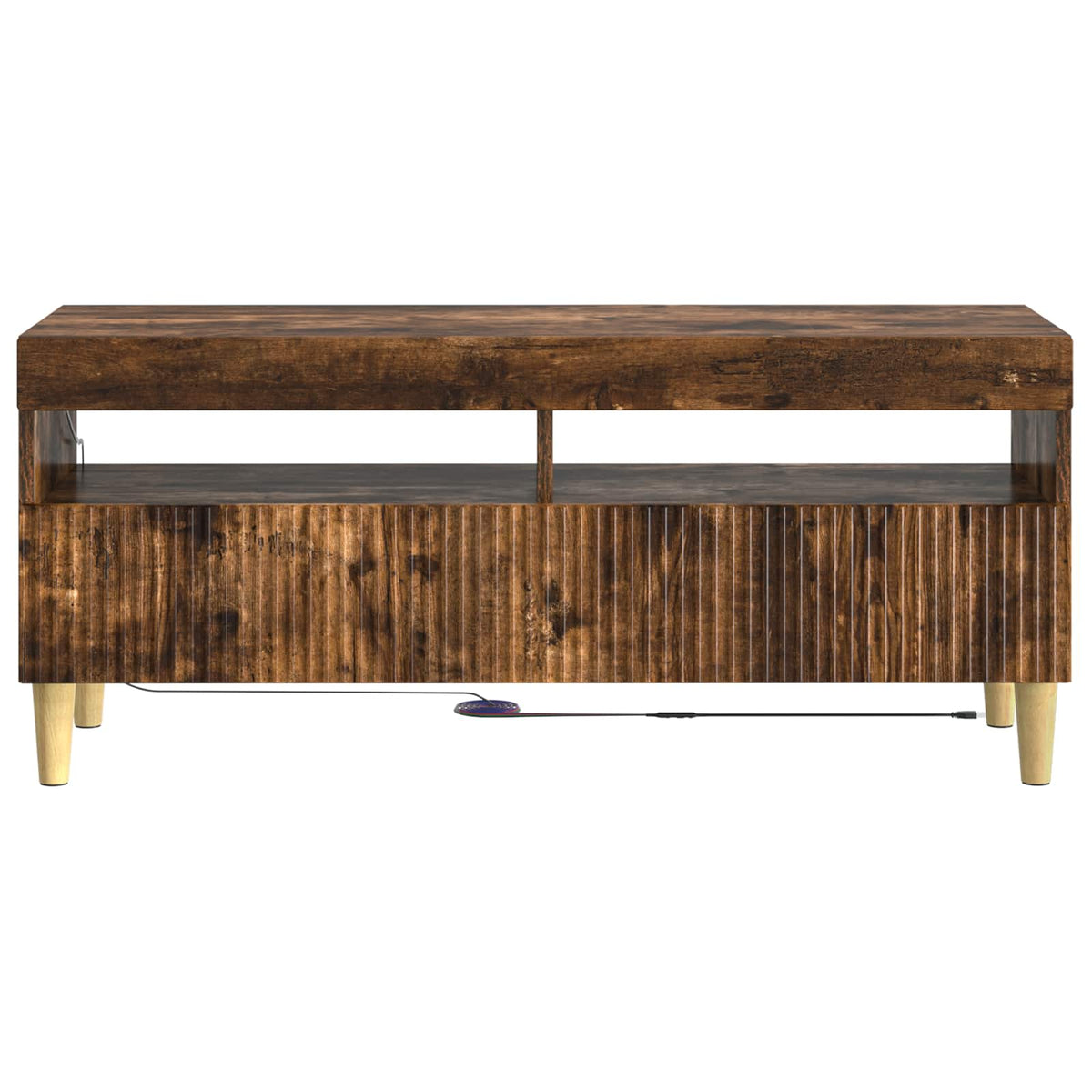 vidaXL LED TV Cabinet ARNHEM 100 x 35 x 43 cm Smoked Oak 6