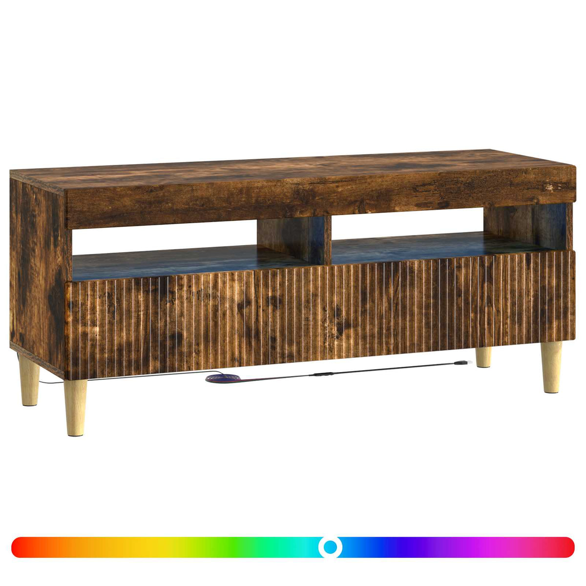 vidaXL LED TV Cabinet ARNHEM 100 x 35 x 43 cm Smoked Oak 3