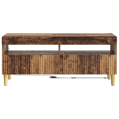 vidaXL LED TV Cabinet ARNHEM 100 x 35 x 43 cm Old Wood Engineered Wood 6