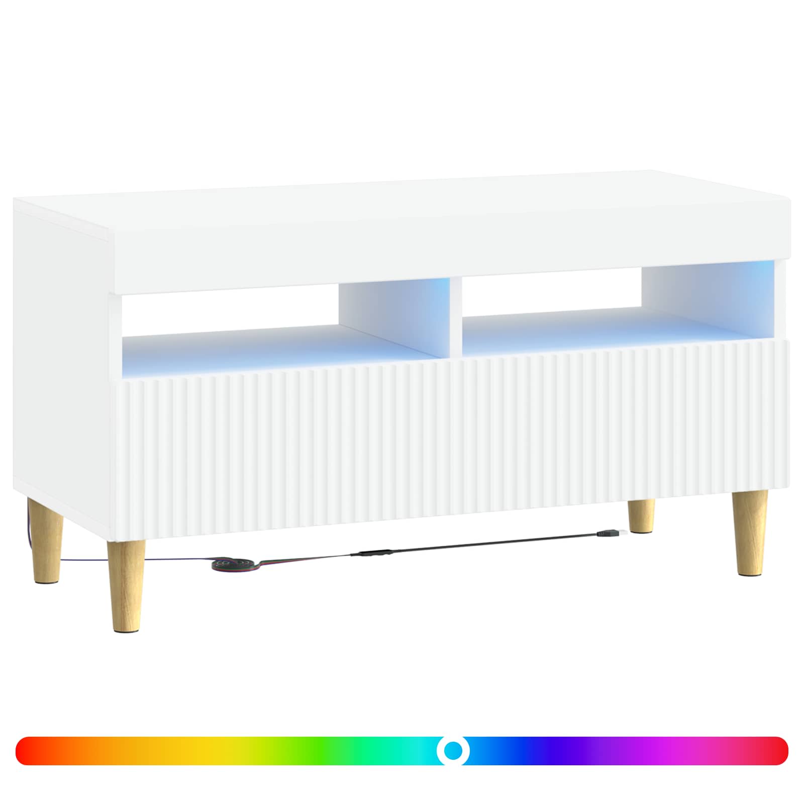 vidaXL LED TV Cabinet White Engineered Wood 3