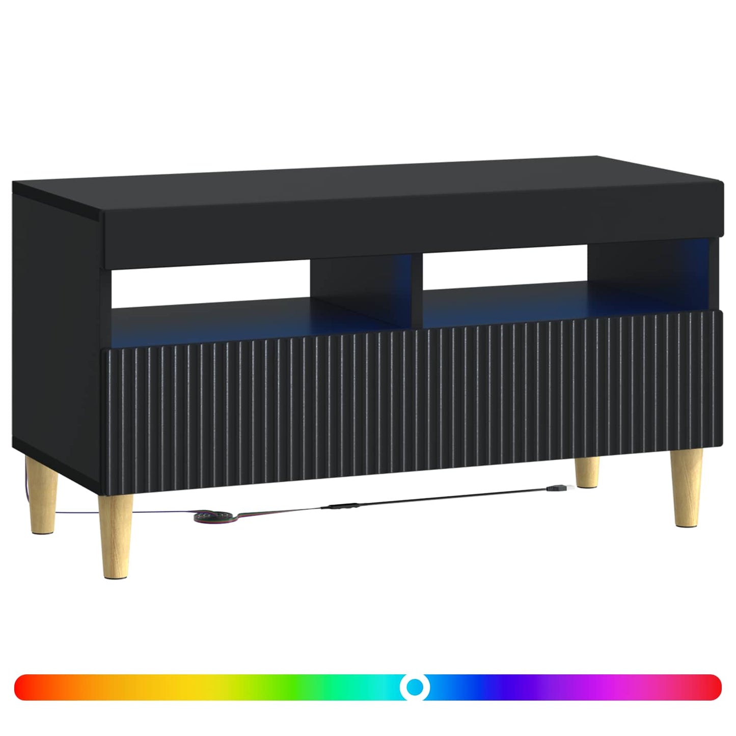 vidaXL LED TV Cabinet Black Engineered Wood 3