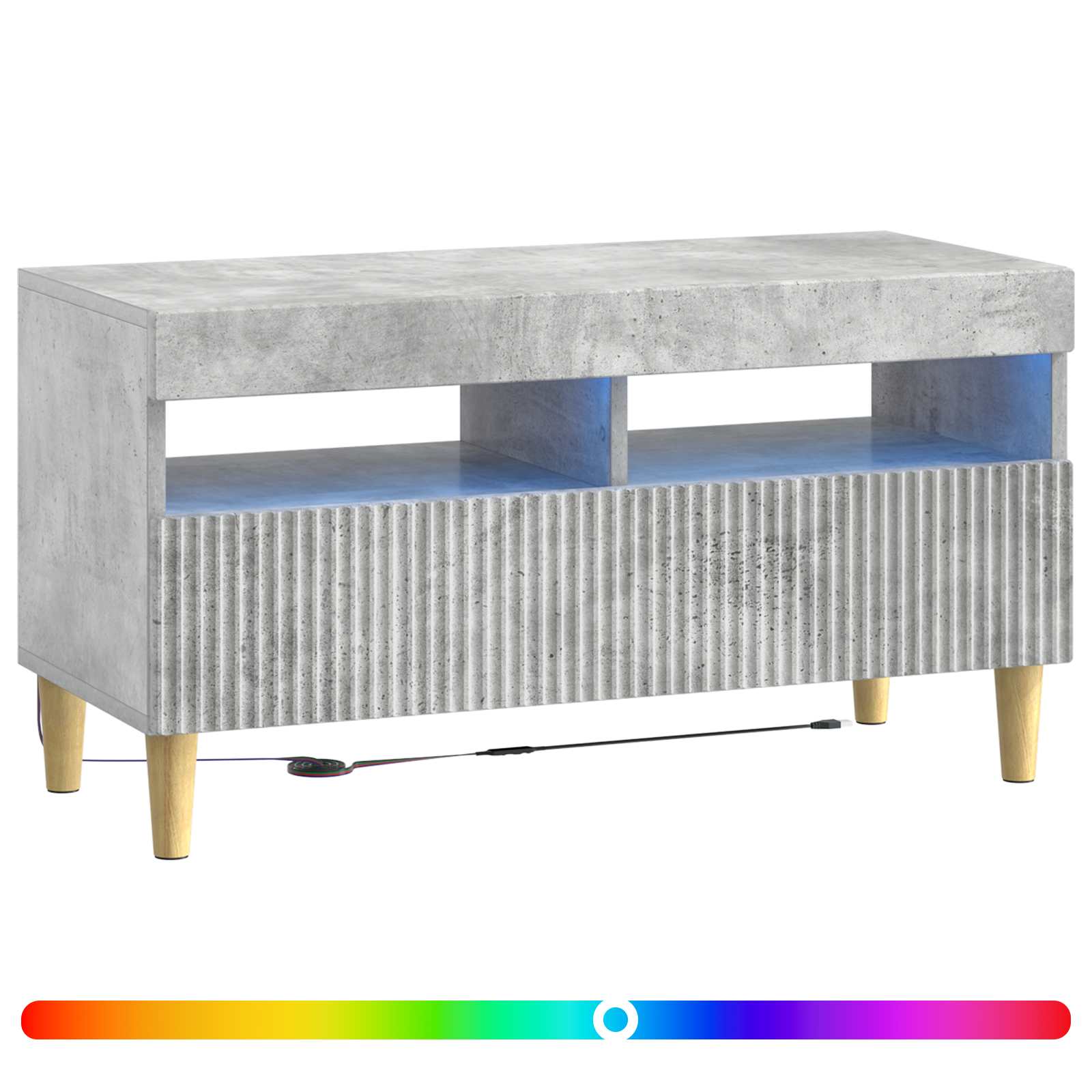 vidaXL LED TV Cabinet Concrete Grey Engineered Wood 3