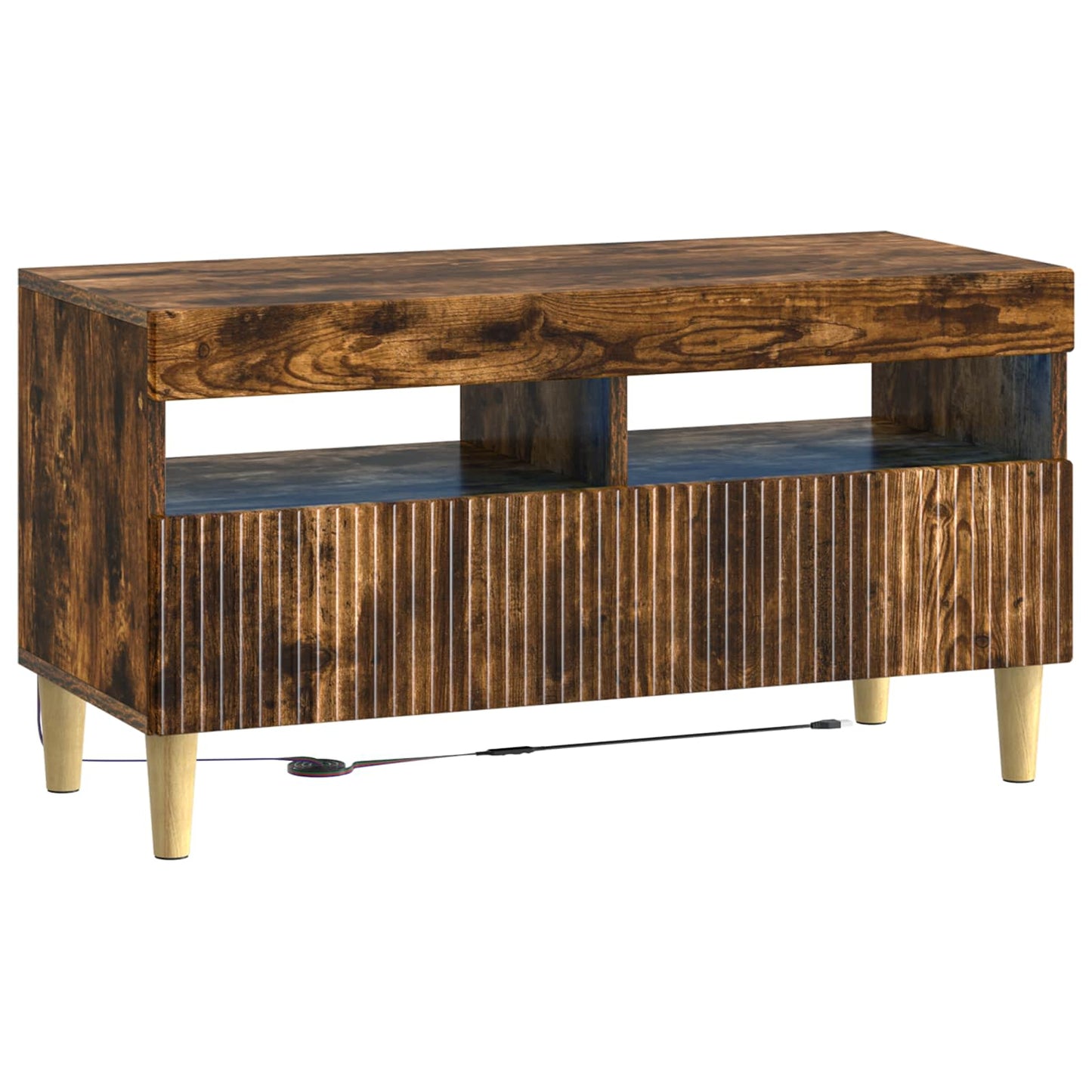 vidaXL LED TV Cabinet Smoked Oak Engineered Wood 2