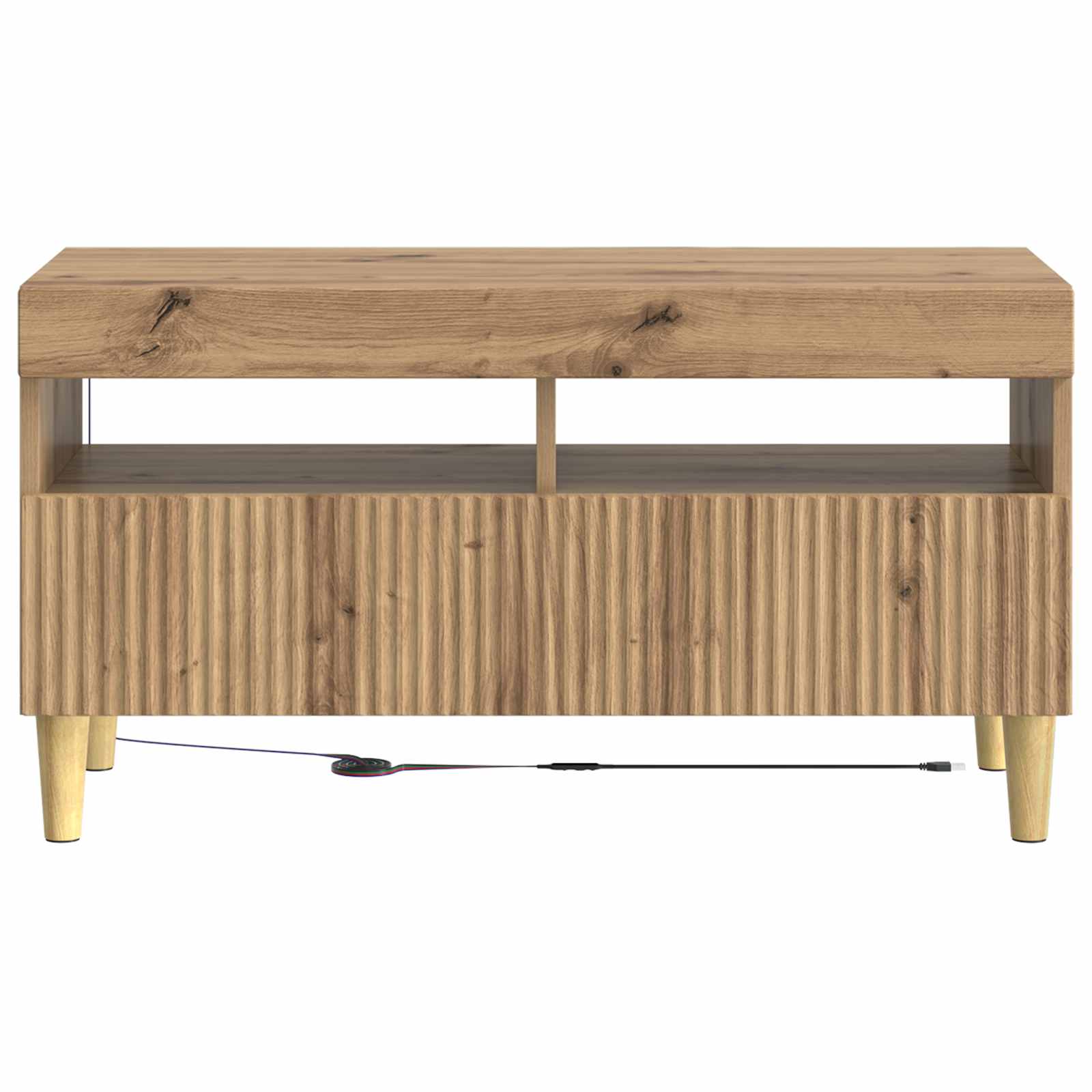 vidaXL LED TV Cabinet Artisan Oak Engineered Wood 6
