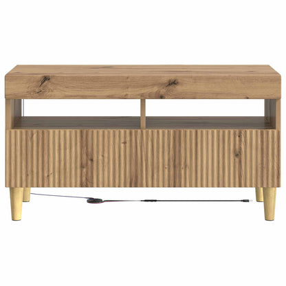 vidaXL LED TV Cabinet Artisan Oak Engineered Wood 6