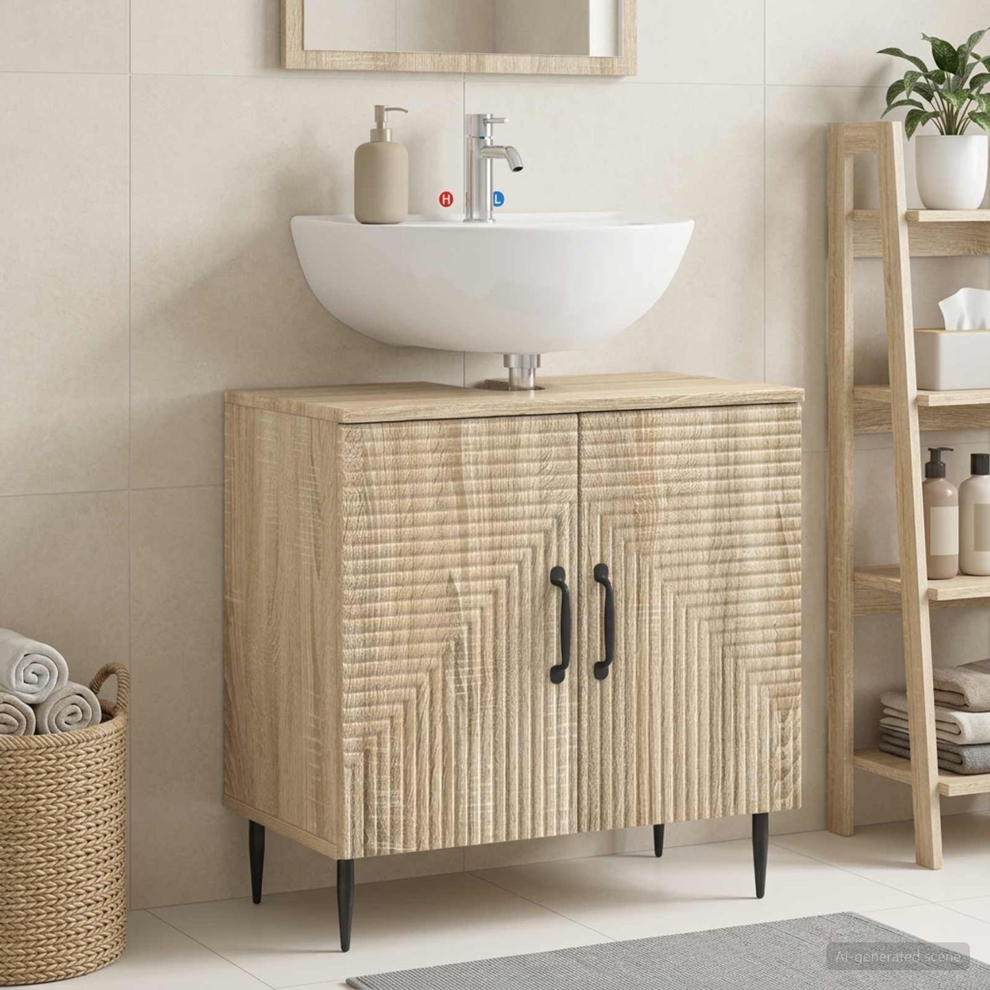 vidaXL Bathroom Sink Cabinet HAARLEM Sonoma Oak 59.5 x 31.5x 59 cm 1