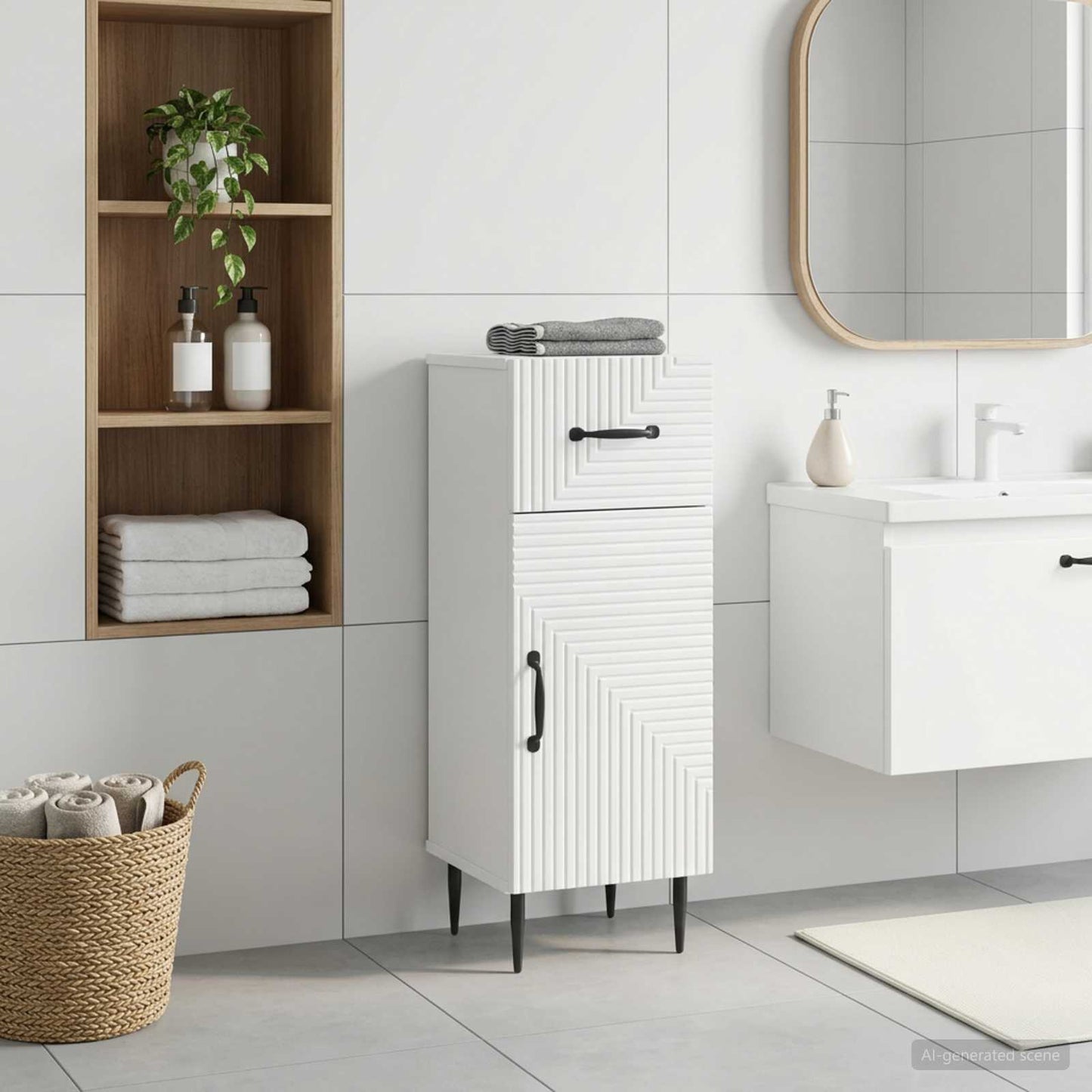 vidaXL Bathroom Storage Cainet HAARLEM White 30 x 31 x 80 cm 1