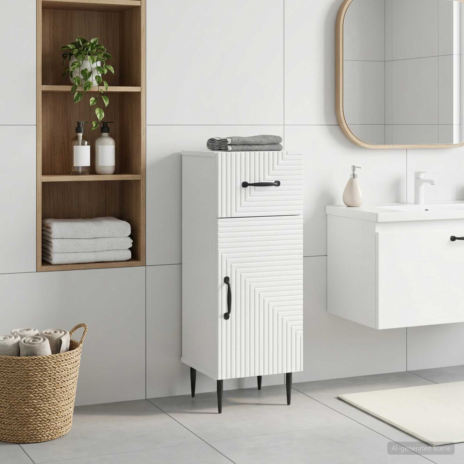 vidaXL Bathroom Storage Cainet HAARLEM White 30 x 31 x 80 cm 1