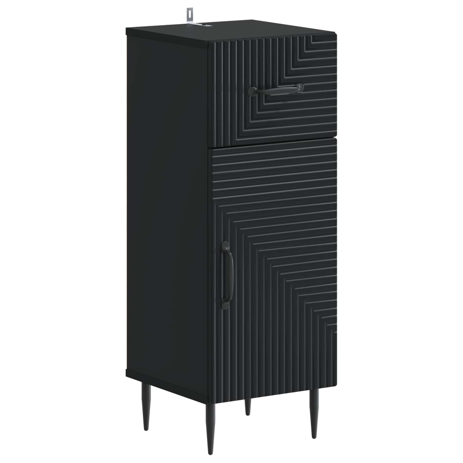 vidaXL Bathroom Storage Cainet HAARLEM Black 30 x 31 x 80 cm 2