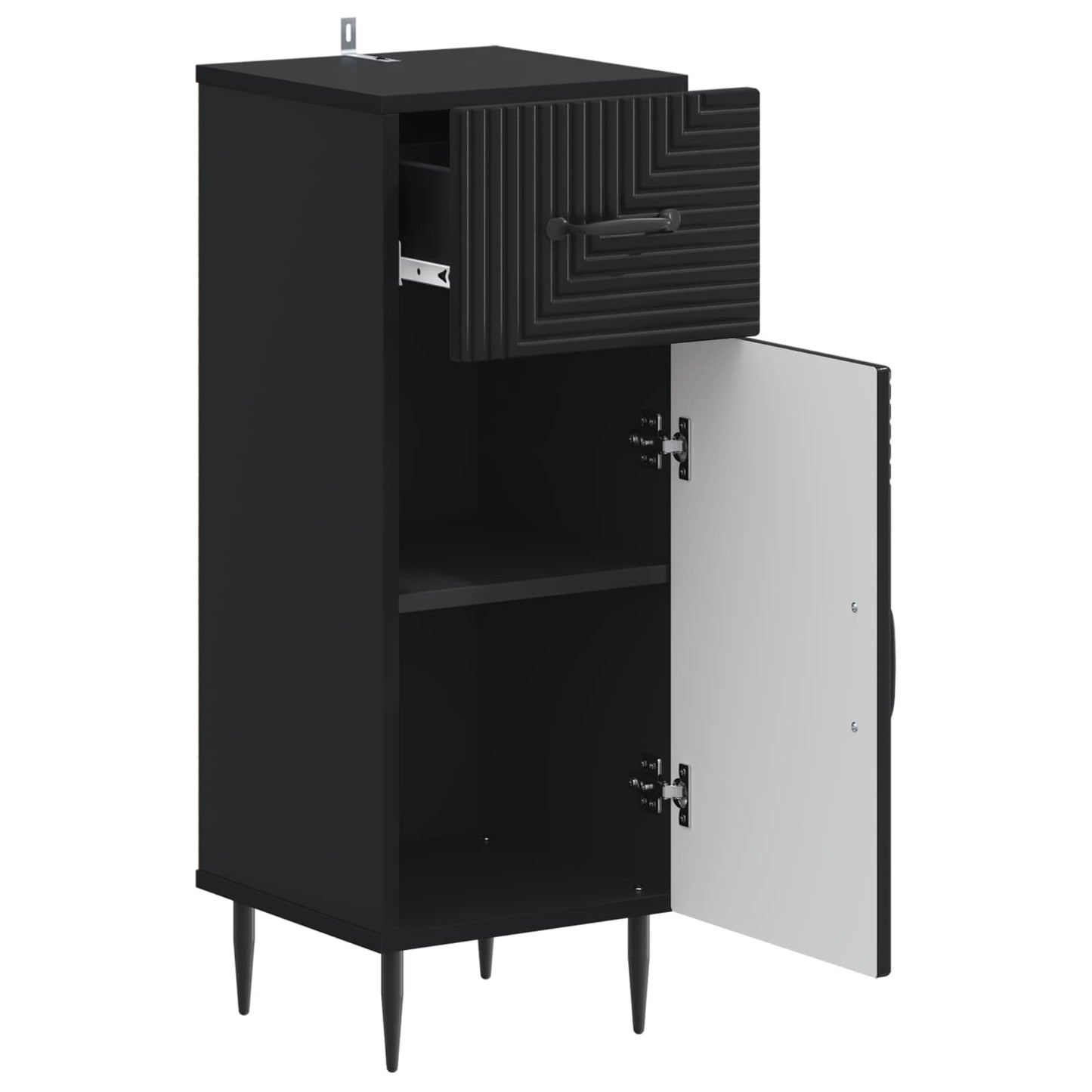 vidaXL Bathroom Storage Cainet HAARLEM Black 30 x 31 x 80 cm 3
