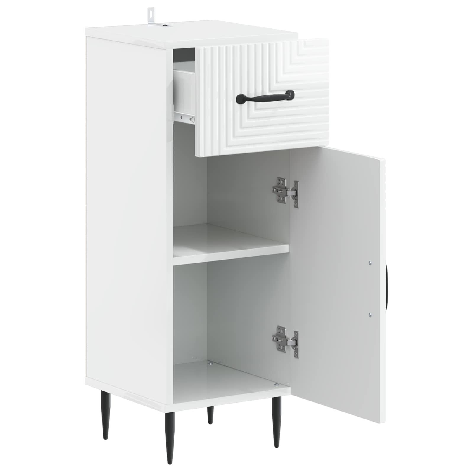 vidaXL Bathroom Storage Cainet HAARLEM High Gloss White 3