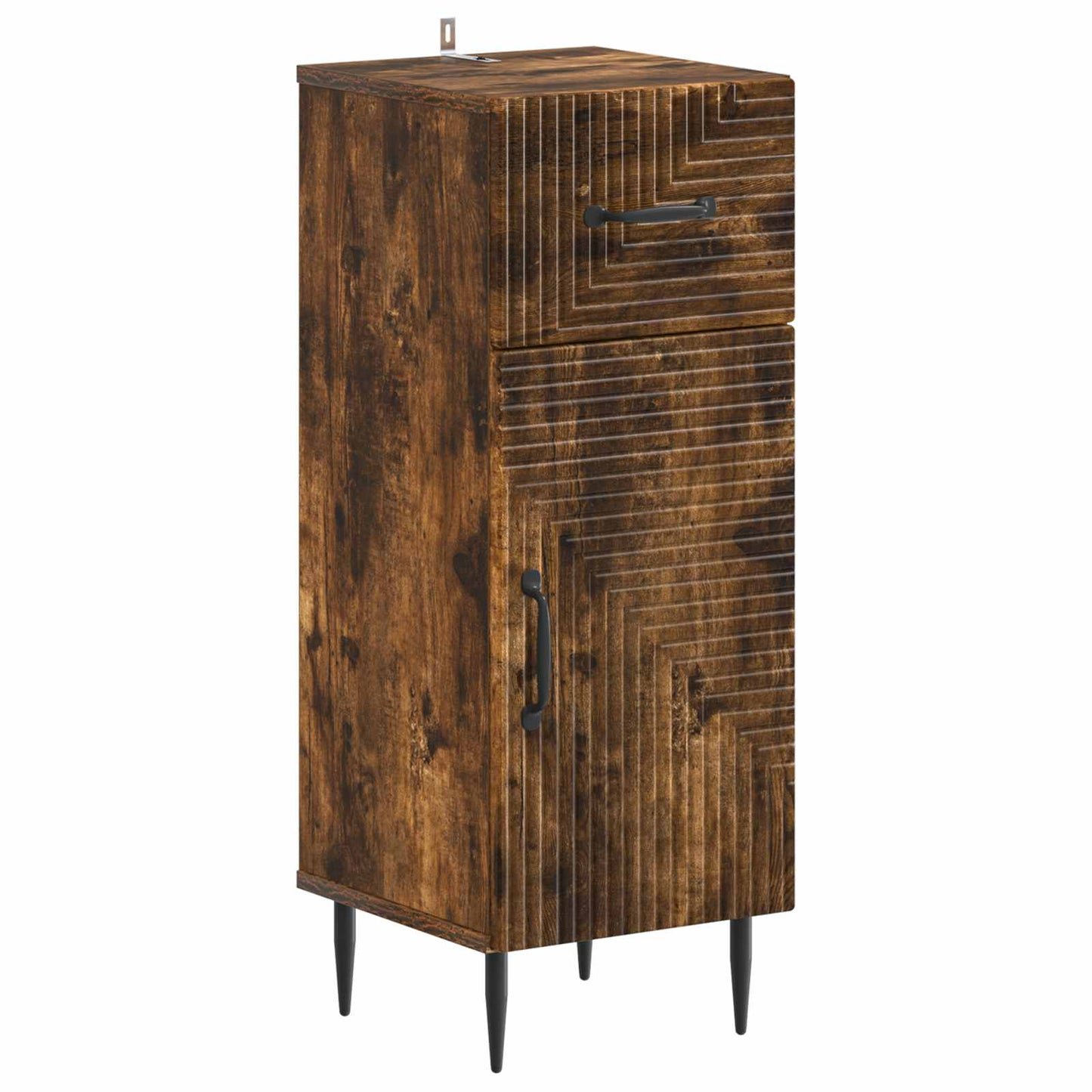 vidaXL Bathroom Storage Cainet HAARLEM Smoked Oak 30 x 31 x 80 cm 2