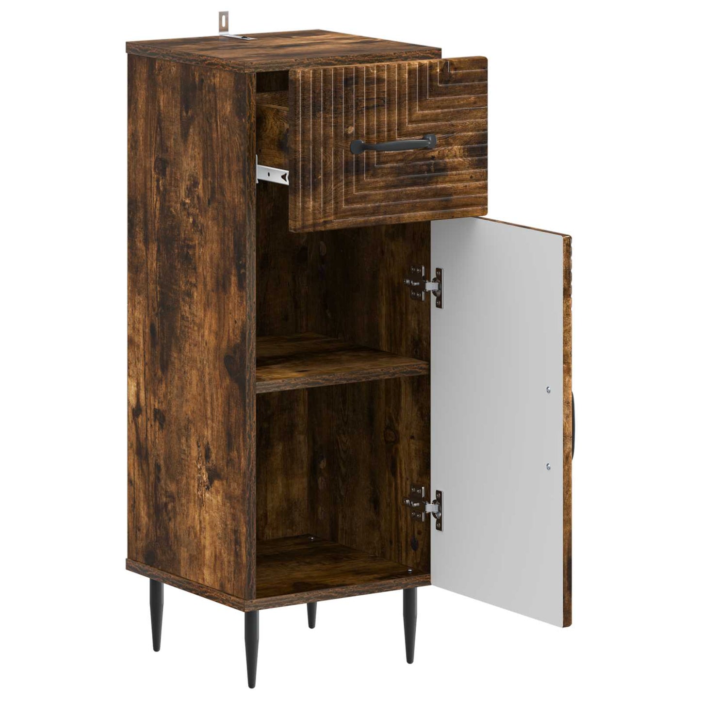 vidaXL Bathroom Storage Cainet HAARLEM Smoked Oak 30 x 31 x 80 cm 3