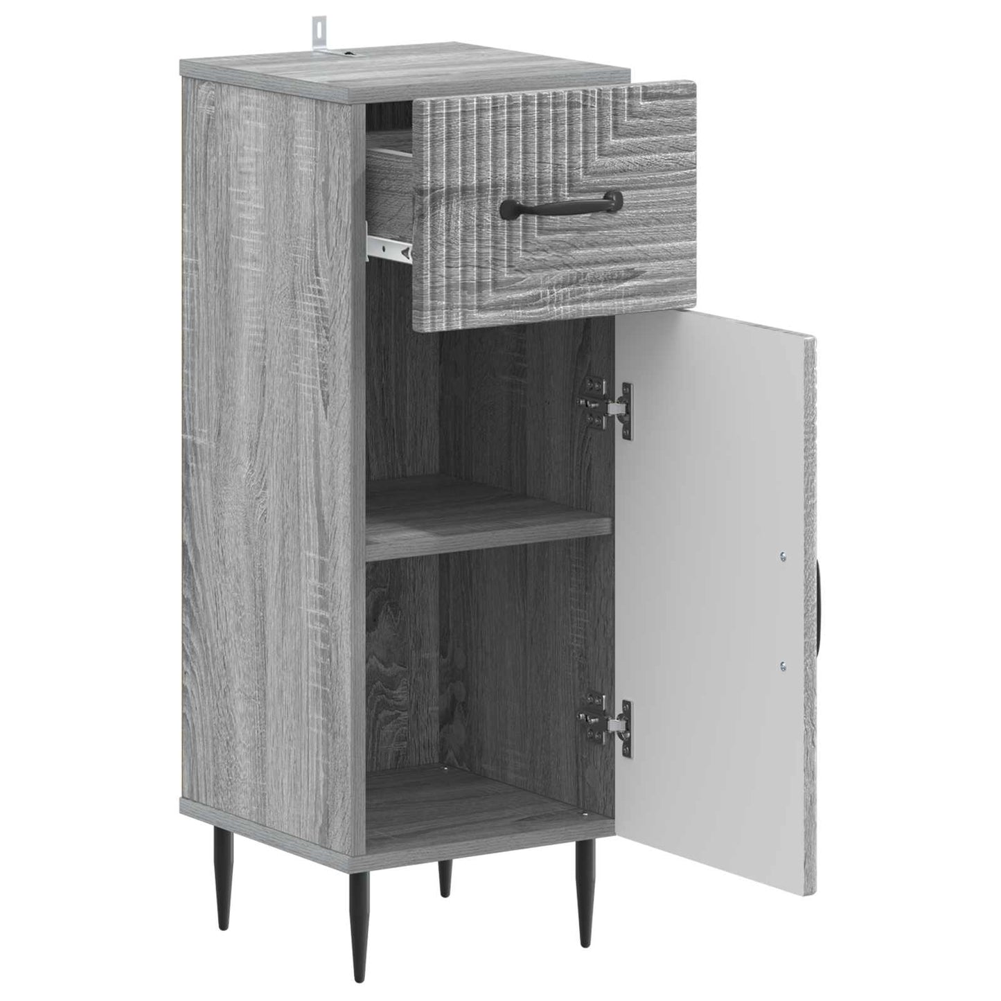 vidaXL Bathroom Storage Cainet HAARLEM Grey Sonoma 30 x 31 x 80 cm 3