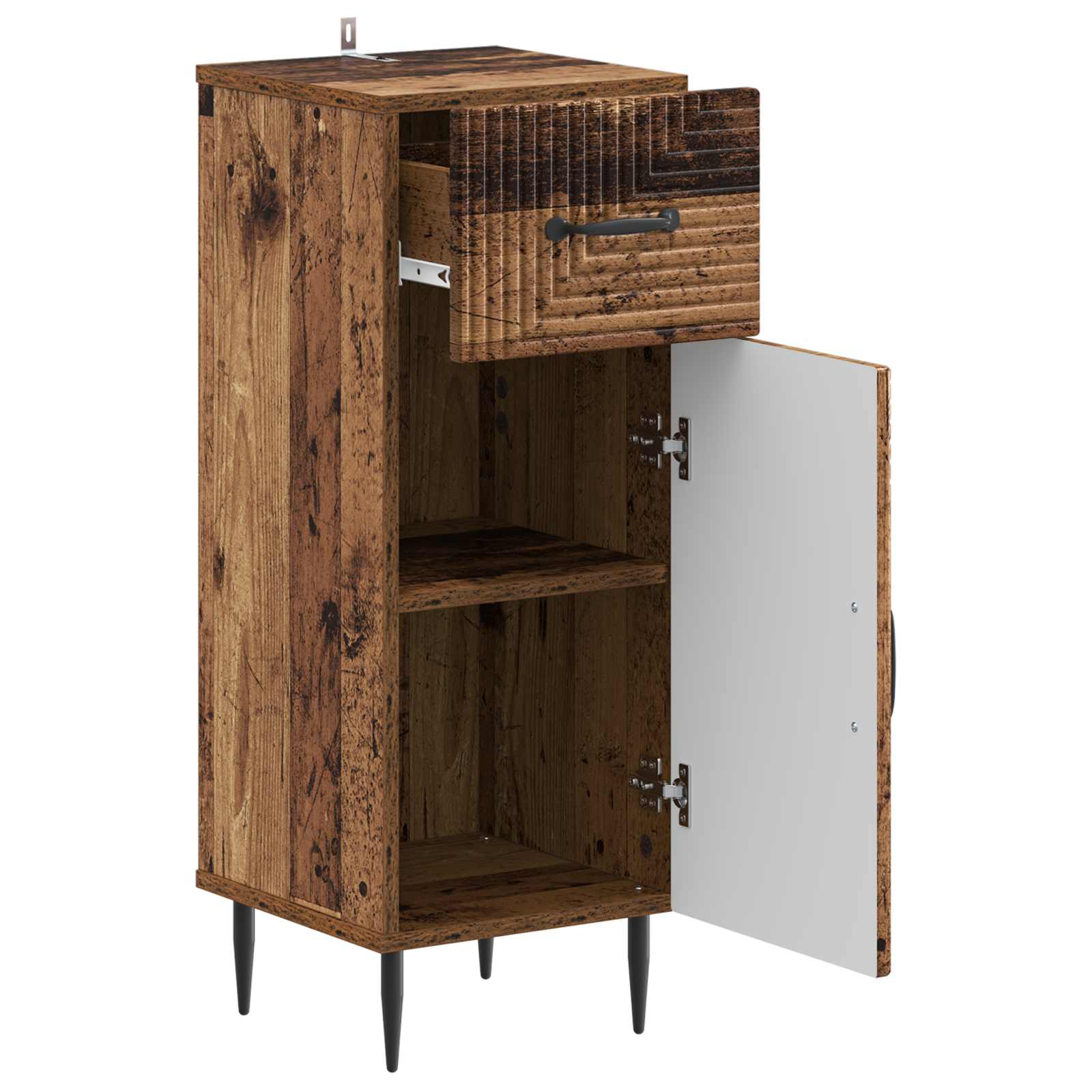 vidaXL Bathroom Storage Cainet HAARLEM Old Wood 30 x 31 x 80 cm 3