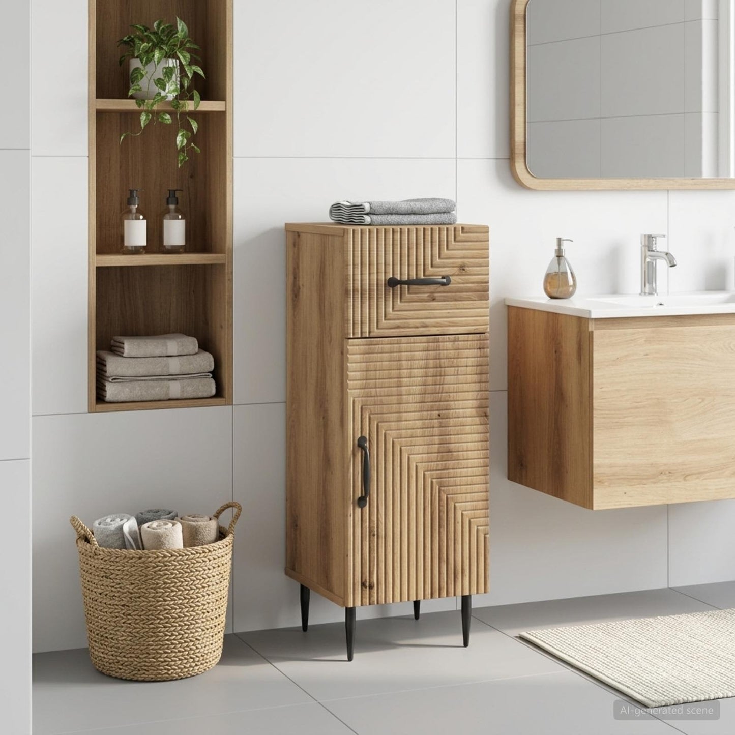 vidaXL Bathroom Storage Cainet HAARLEM Artisan Oak 30 x 31 x 80 cm 1