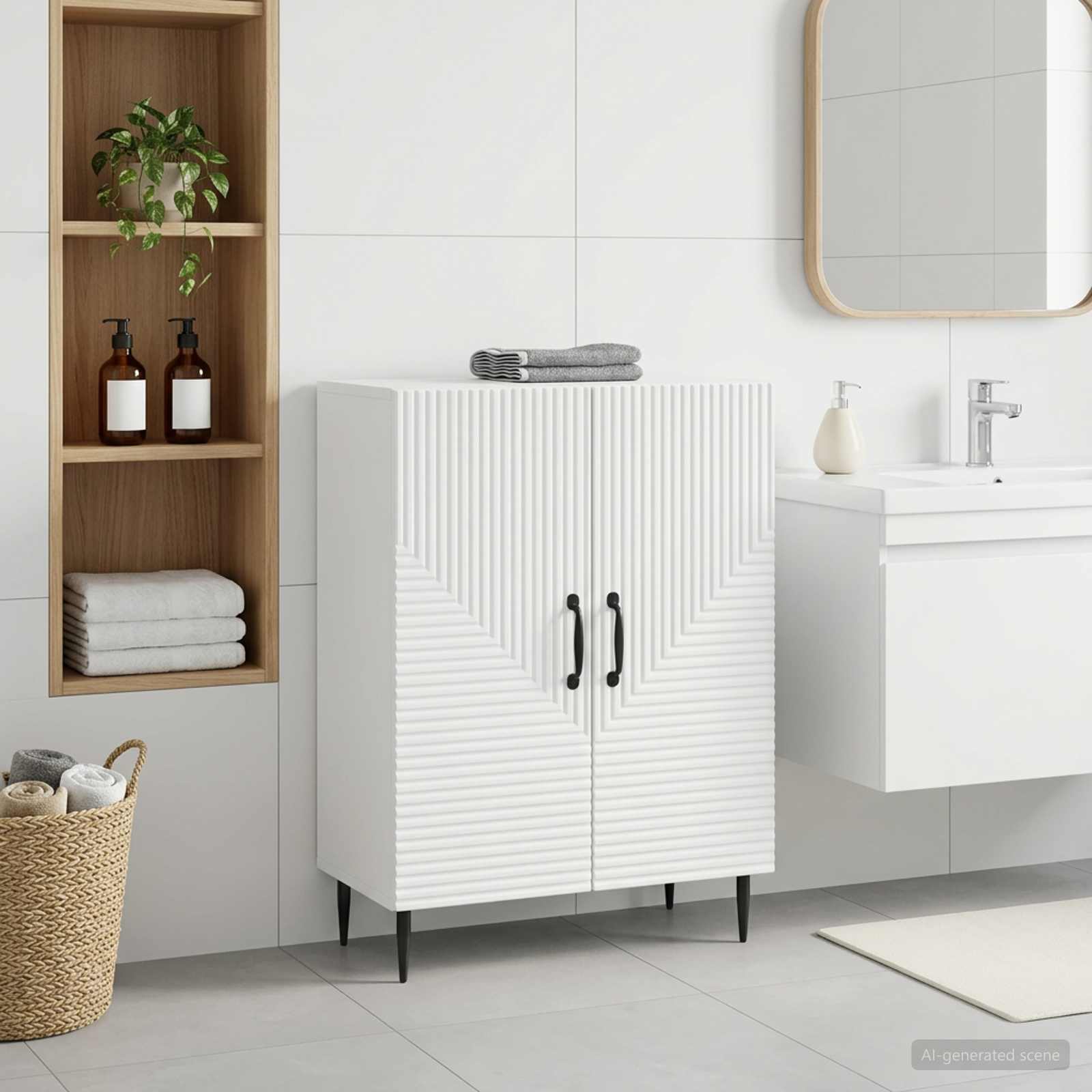 vidaXL Bathroom Storage Cainet HAARLEM White 59.5 x 31 x 80 cm 1