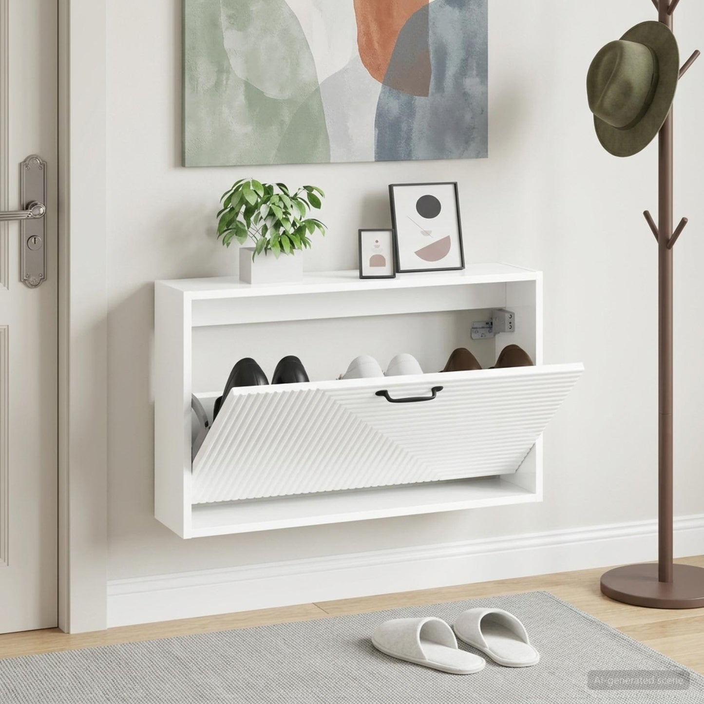 vidaXL Wall-Mounted Shoe Cabinet HAARLEM 71 x 17 x 43 cm 1
