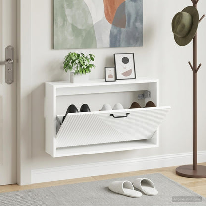 vidaXL Wall-Mounted Shoe Cabinet HAARLEM 71 x 17 x 43 cm 1