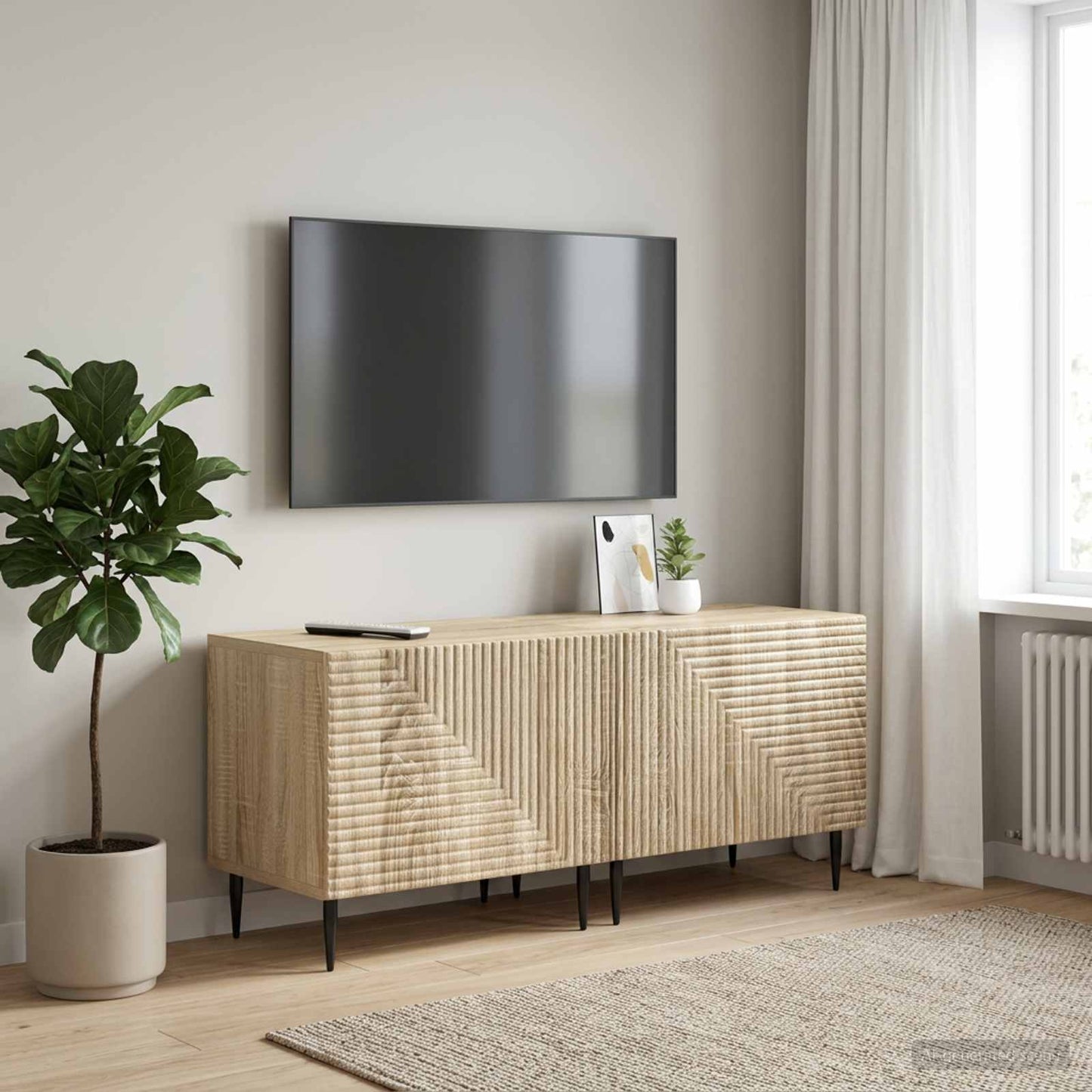 vidaXL TV Cabinet Sonoma Oak Engineered Wood 1