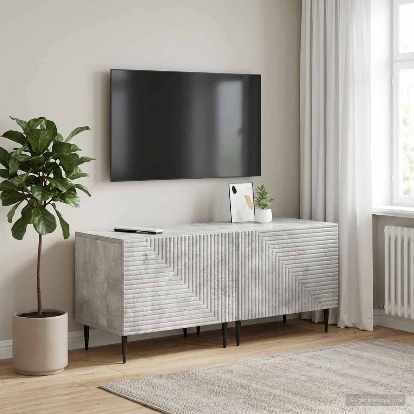 vidaXL TV Cabinet Concrete Grey Engineered Wood 1