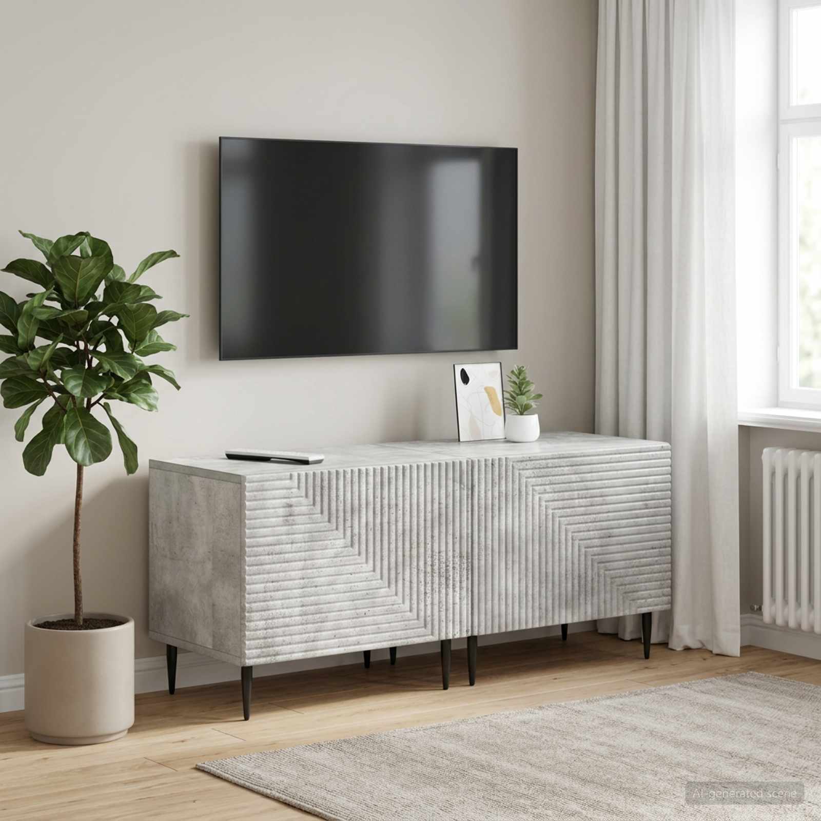 vidaXL TV Cabinet Concrete Grey Engineered Wood 1