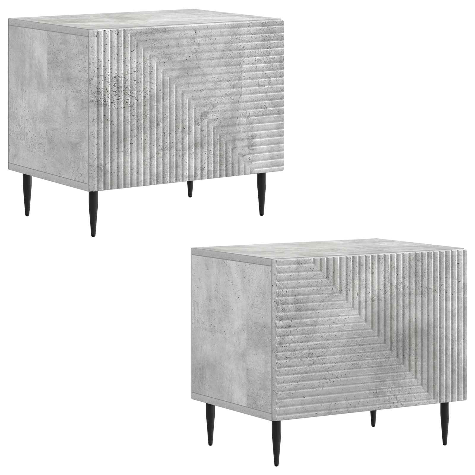 vidaXL TV Cabinet Concrete Grey Engineered Wood 4