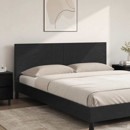 vidaXL Wall-Mounted Headboard HAARLEM Black Engineered Wood 1
