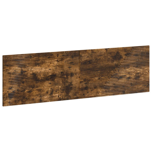 Smoked oak engineered wood headboard with a ribbed pattern