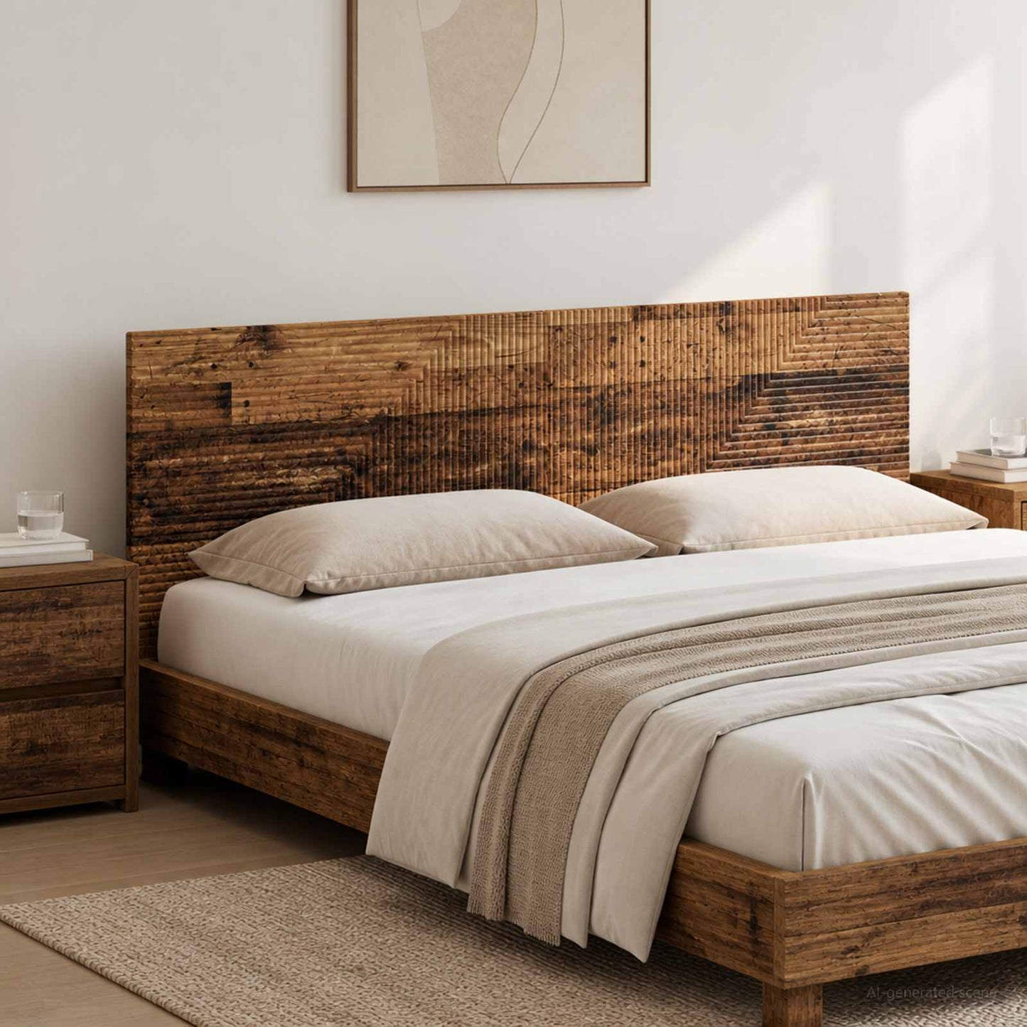 vidaXL Wall-Mounted Headboard HAARLEM Old Wood Engineered Wood 1
