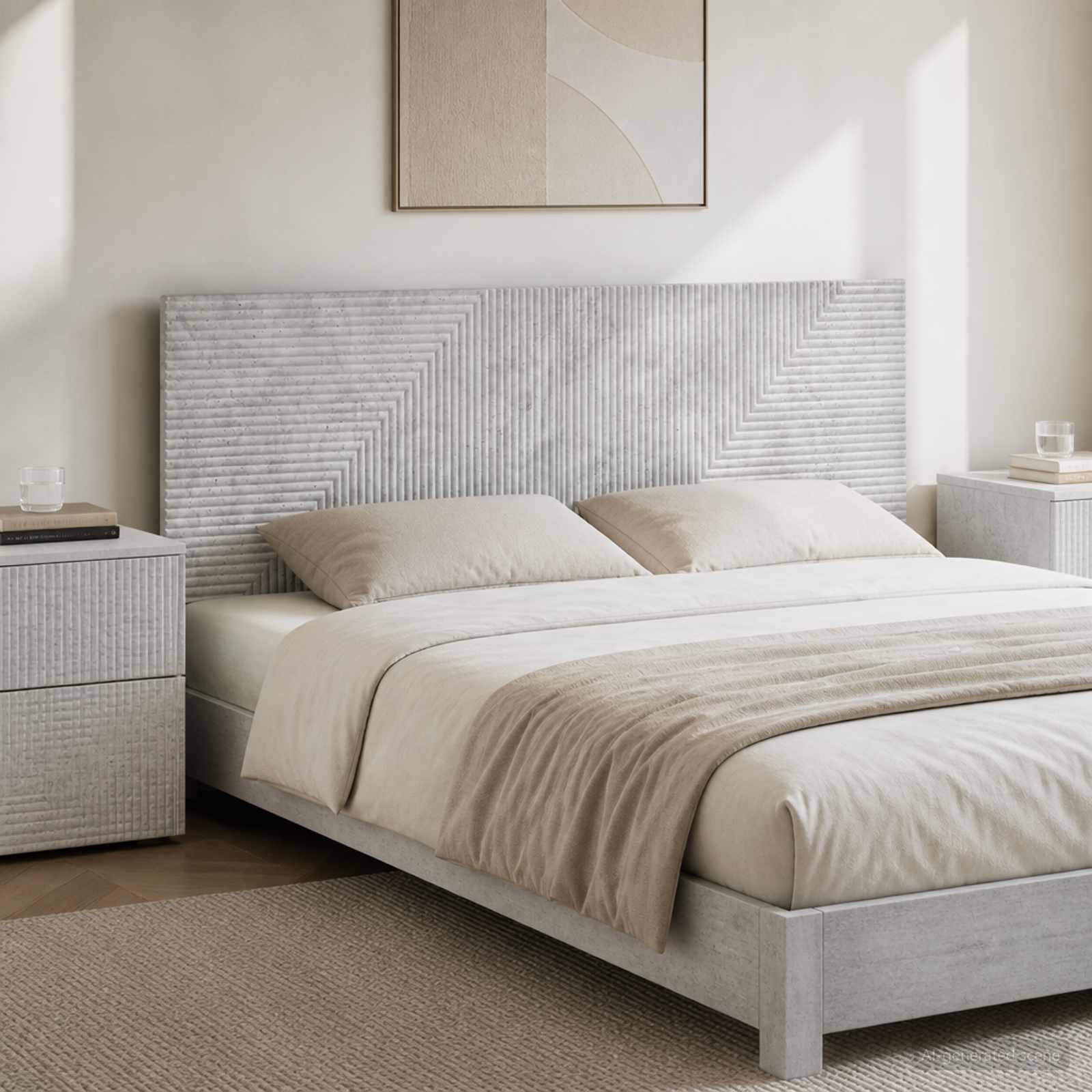 vidaXL Wall-Mounted Headboard HAARLEM Concrete Grey Engineered Wood 1