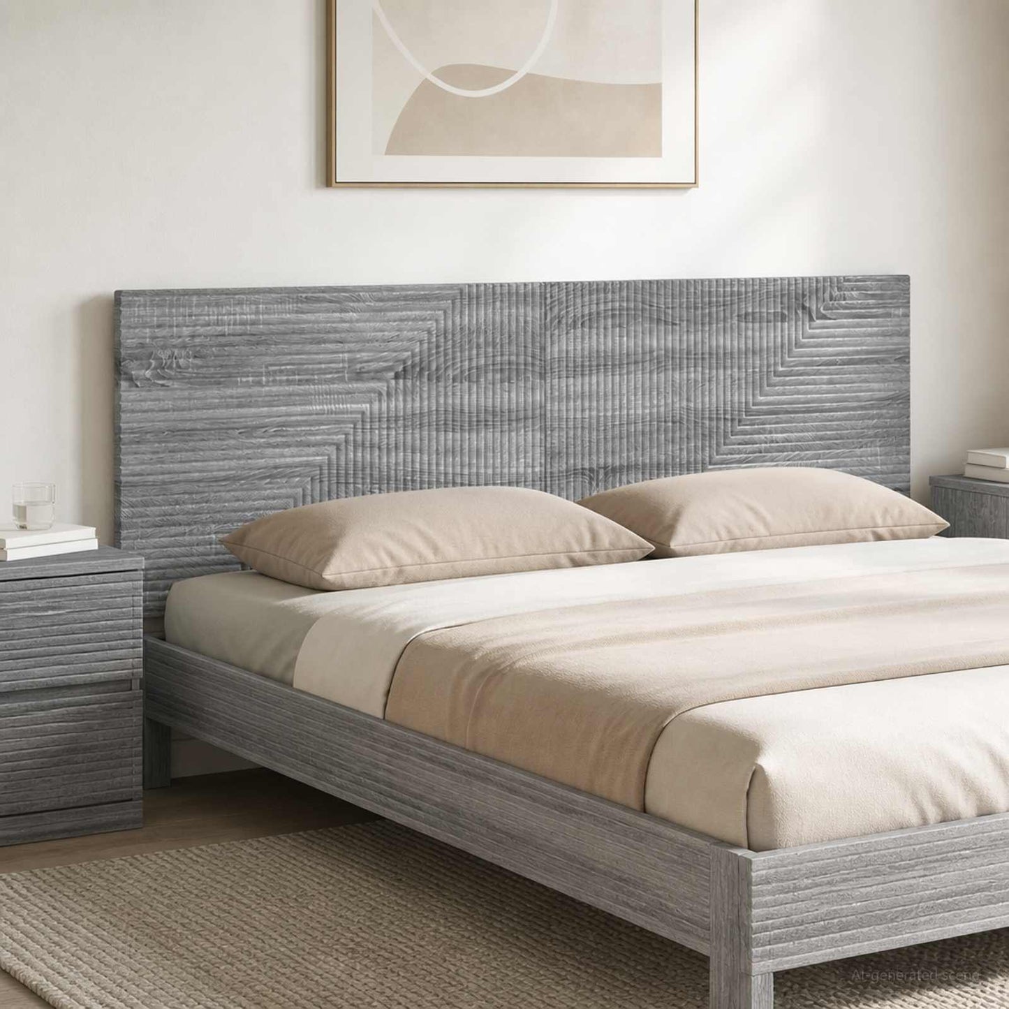 vidaXL Wall-Mounted Headboard HAARLEM Grey Sonoma Engineered Wood 1