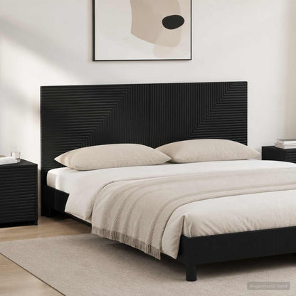 vidaXL Wall-Mounted Headboard HAARLEM Black Engineered Wood 1