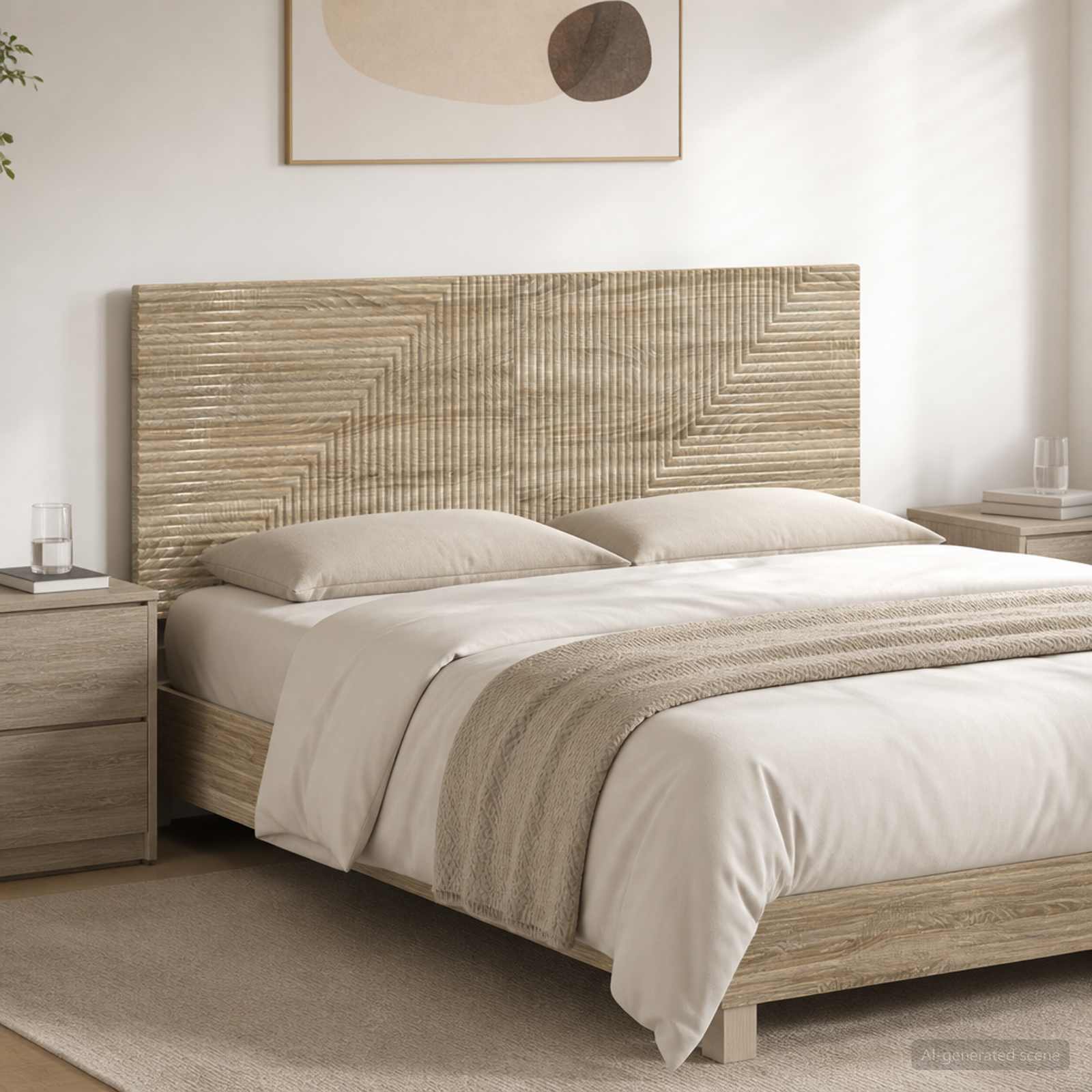 vidaXL Wall-Mounted Headboard HAARLEM Sonoma Oak Engineered Wood 1