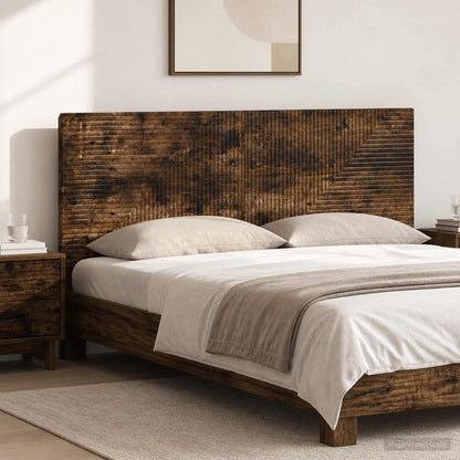 vidaXL Wall-Mounted Headboard HAARLEM Smoked Oak Engineered Wood 1