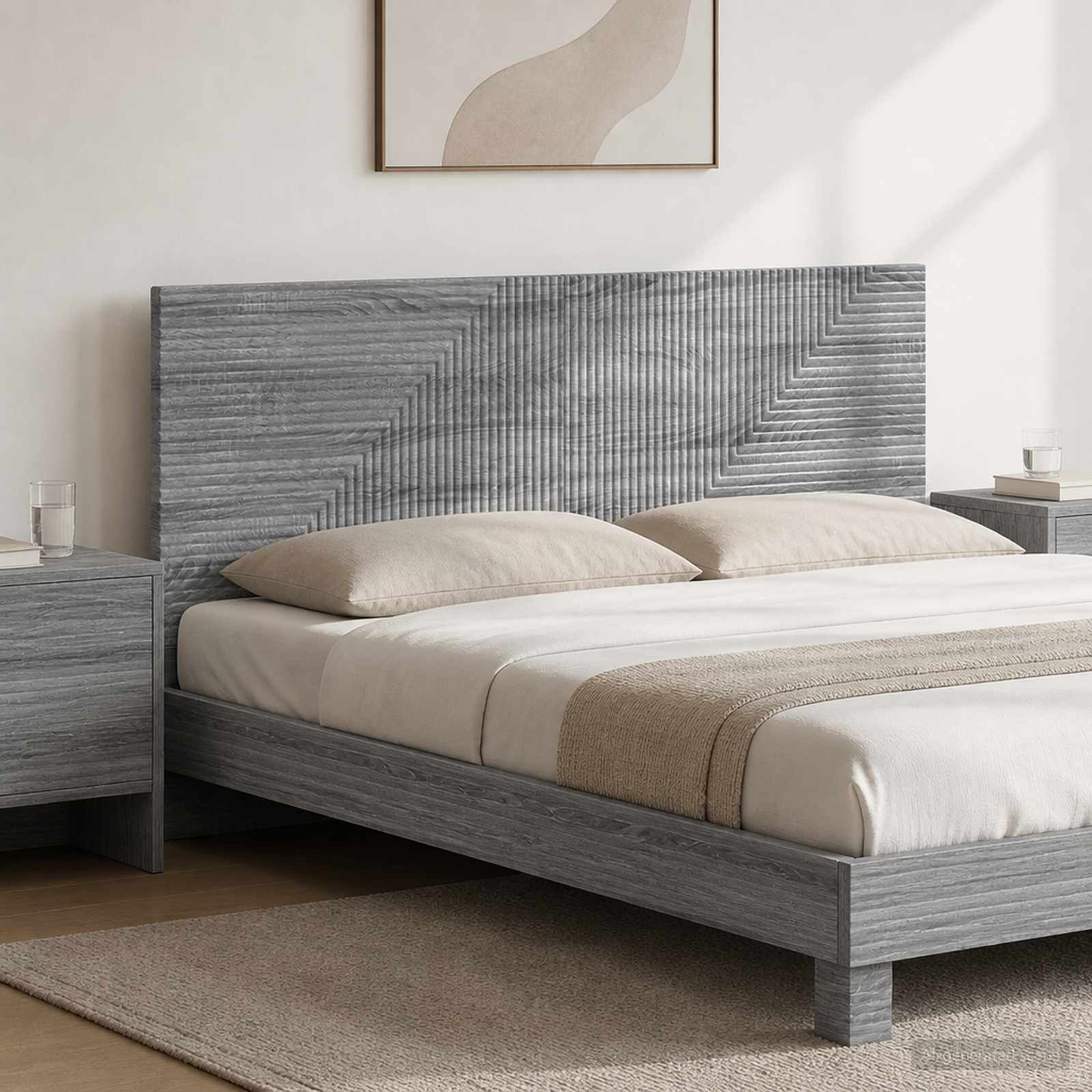vidaXL Wall-Mounted Headboard HAARLEM Grey Sonoma Engineered Wood 1