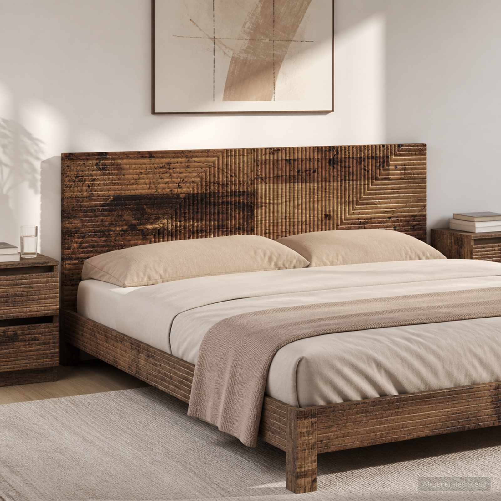 vidaXL Wall-Mounted Headboard HAARLEM Old Wood Engineered Wood 1