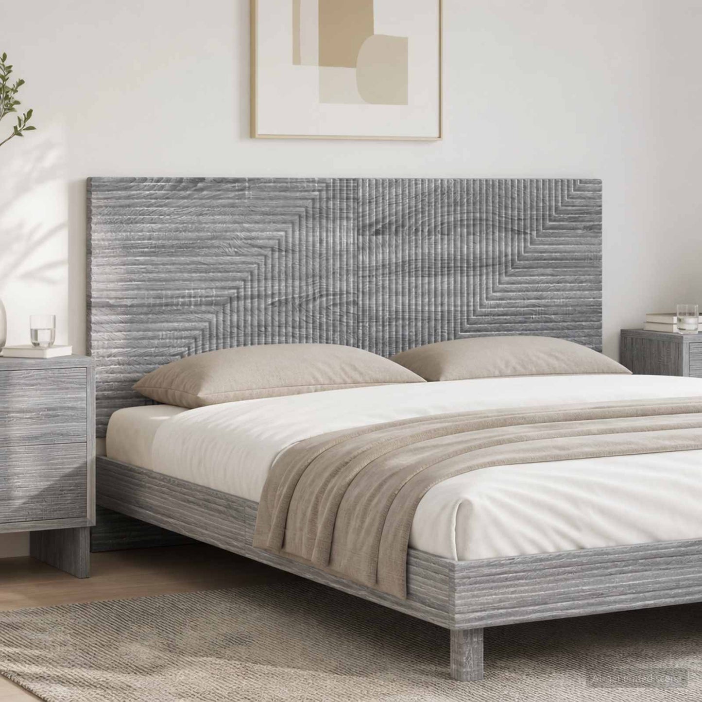 vidaXL Wall-Mounted Headboard HAARLEM Grey Sonoma Engineered Wood 1