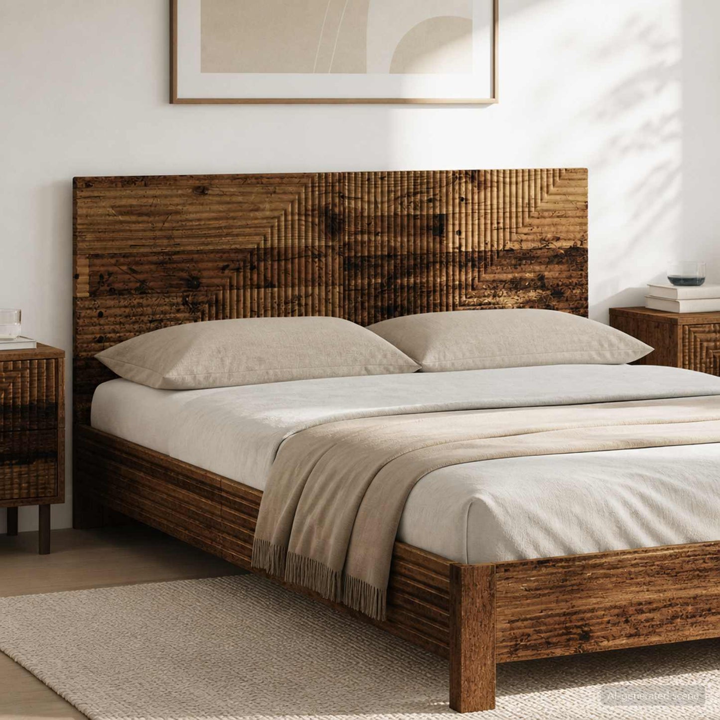 vidaXL Wall-Mounted Headboard HAARLEM Old Wood Engineered Wood 1