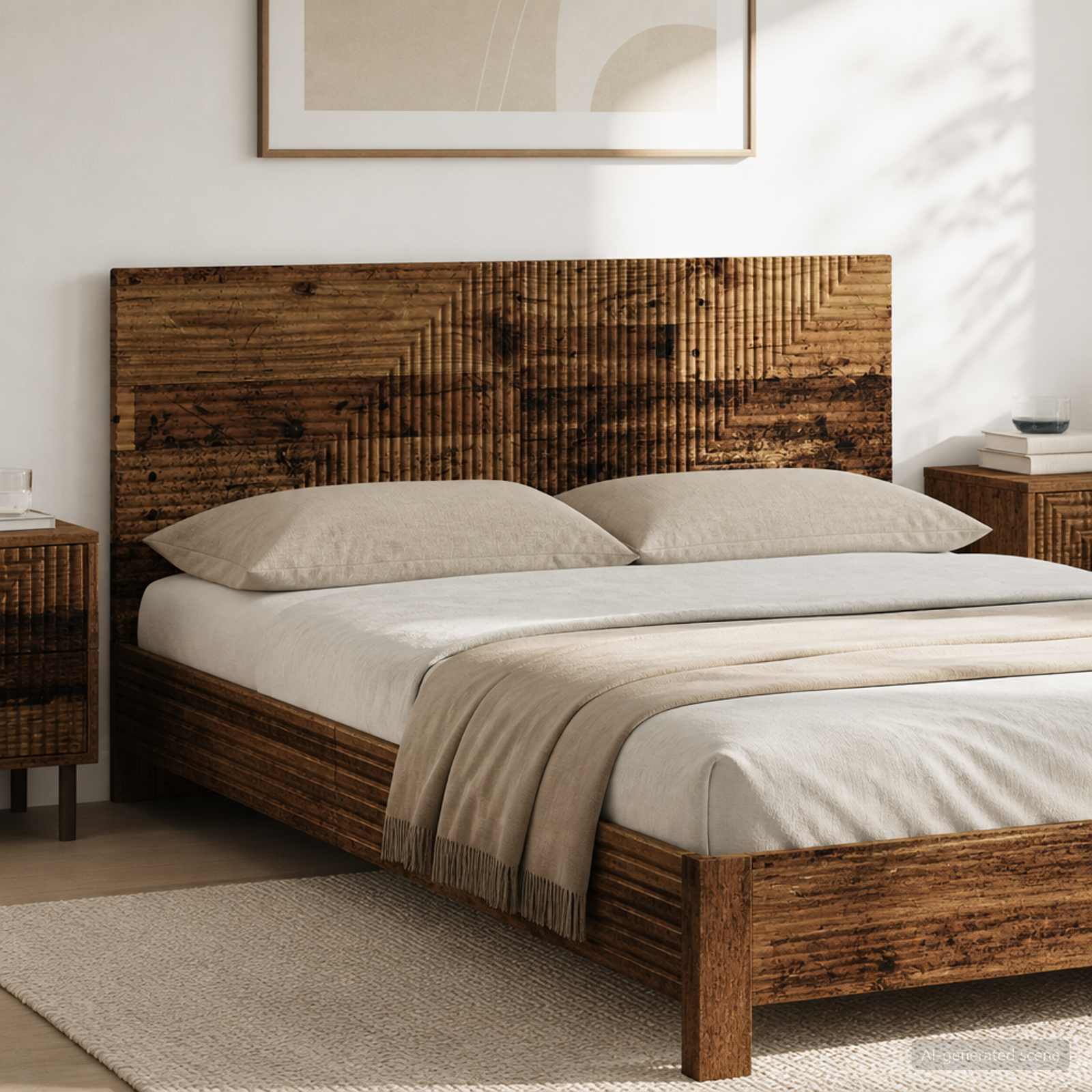 vidaXL Wall-Mounted Headboard HAARLEM Old Wood Engineered Wood 1