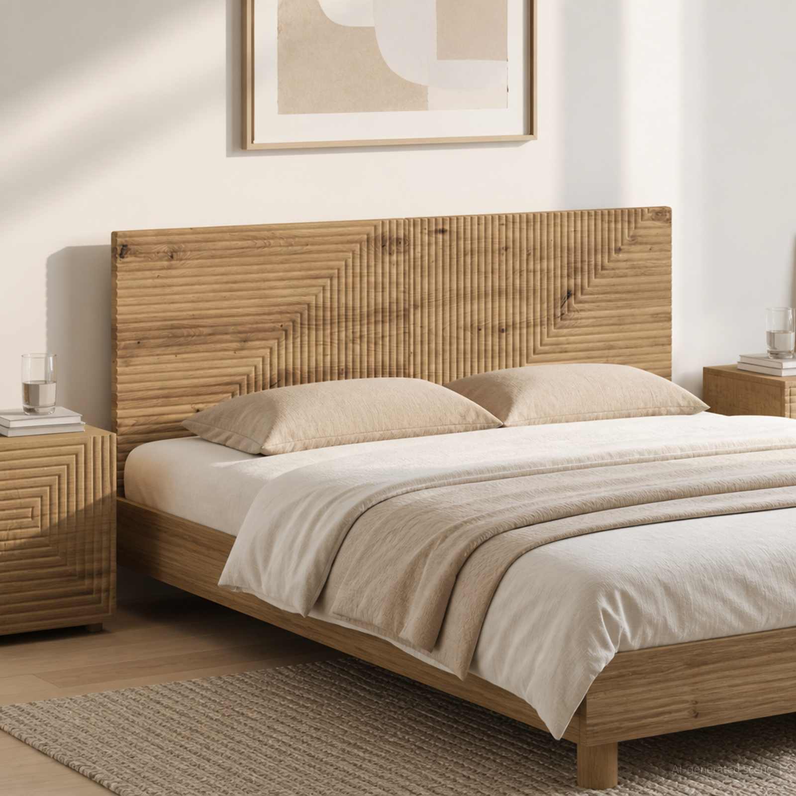 vidaXL Wall-Mounted Headboard HAARLEM Artisan Oak Engineered Wood 1