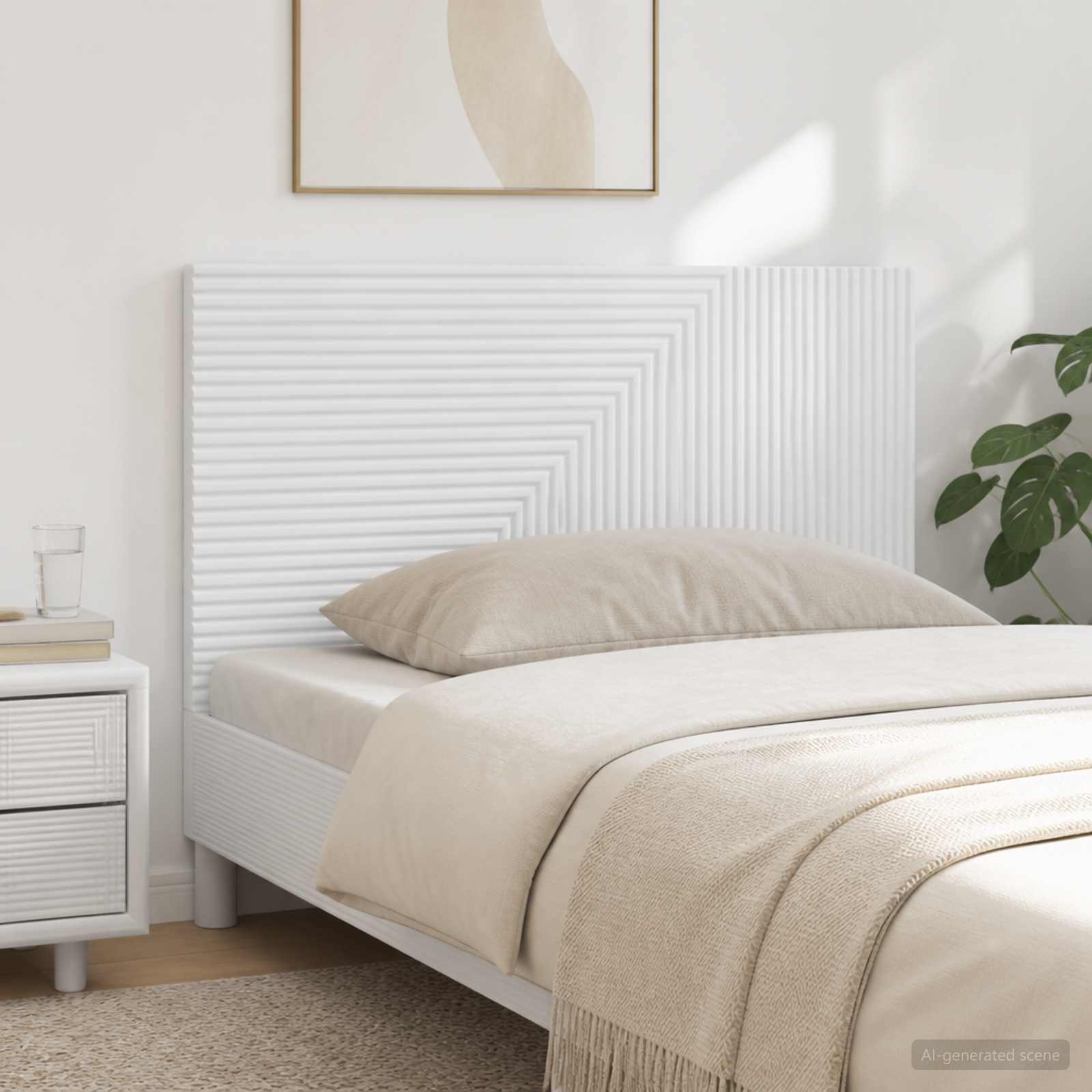 vidaXL Wall-Mounted Headboard HAARLEM White Engineered Wood 1