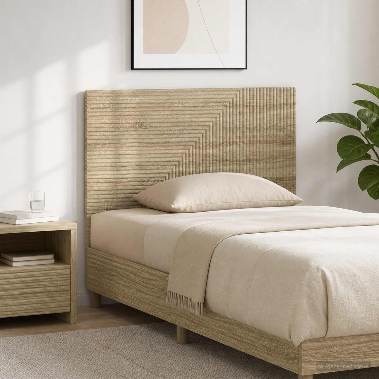 vidaXL Wall-Mounted Headboard HAARLEM Sonoma Oak Engineered Wood 1