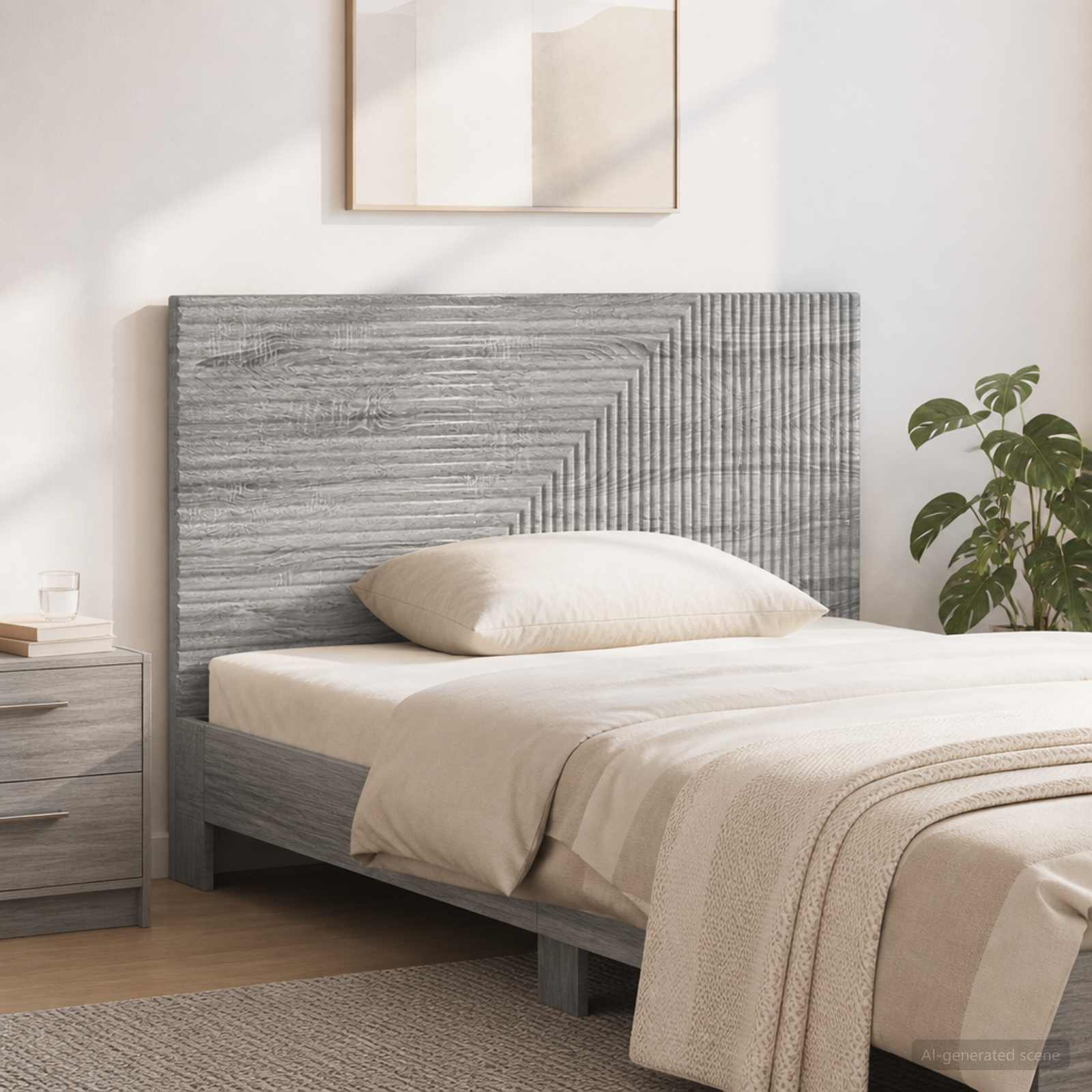 vidaXL Wall-Mounted Headboard HAARLEM Grey Sonoma Engineered Wood 1
