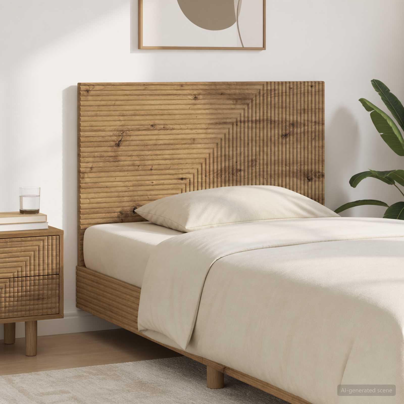 vidaXL Wall-Mounted Headboard HAARLEM Artisan Oak Engineered Wood 1