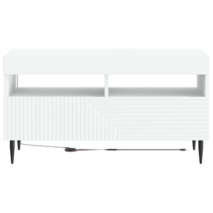 vidaXL LED TV Cabinet White Engineered Wood 6