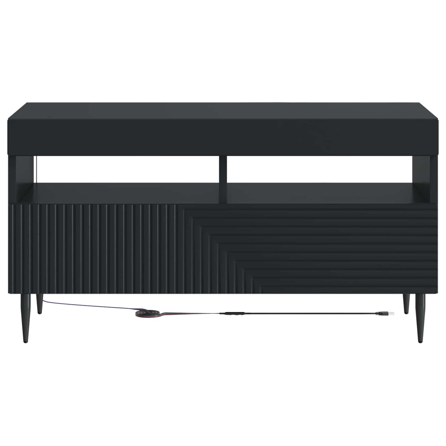 vidaXL LED TV Cabinet Black Engineered Wood 6