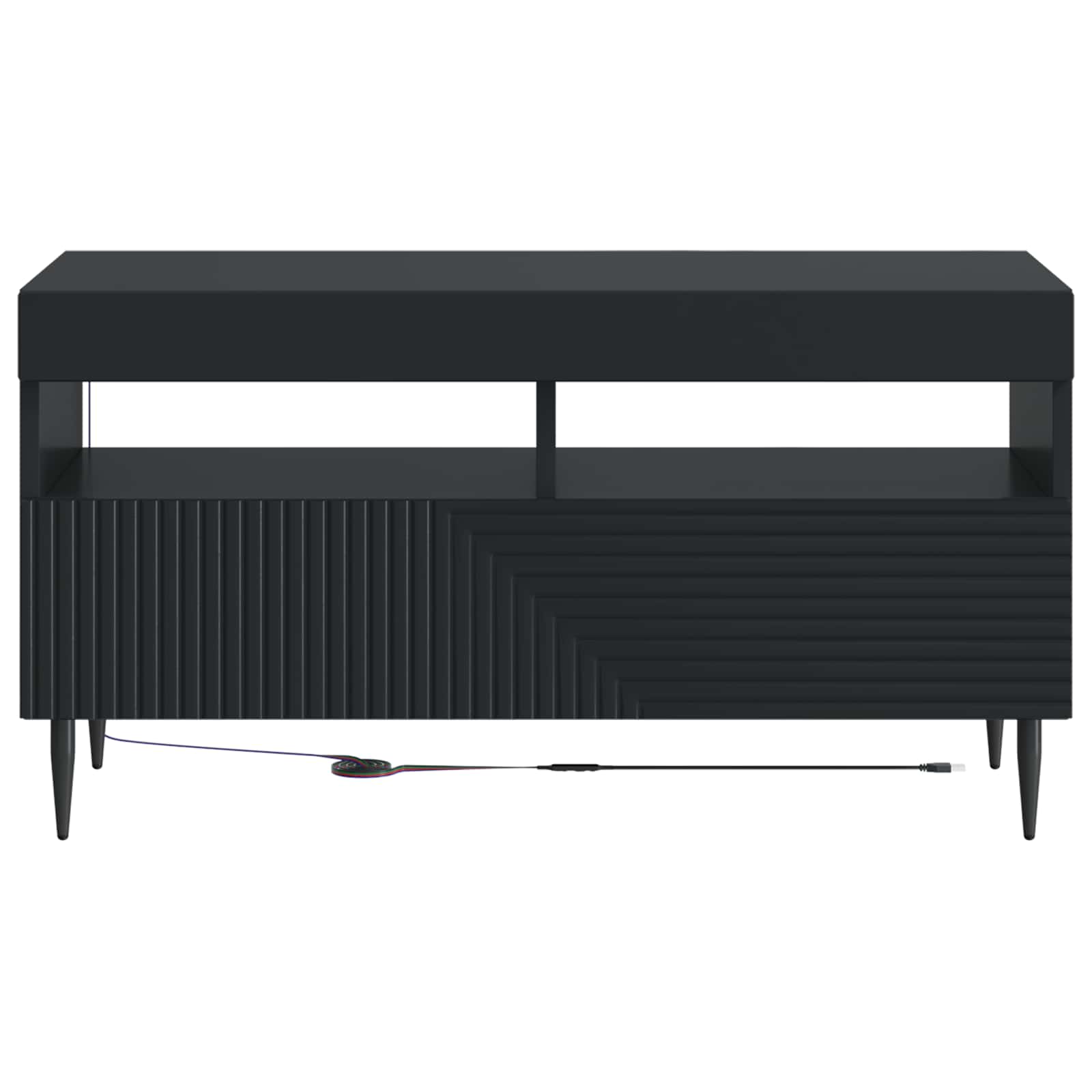 vidaXL LED TV Cabinet Black Engineered Wood 6
