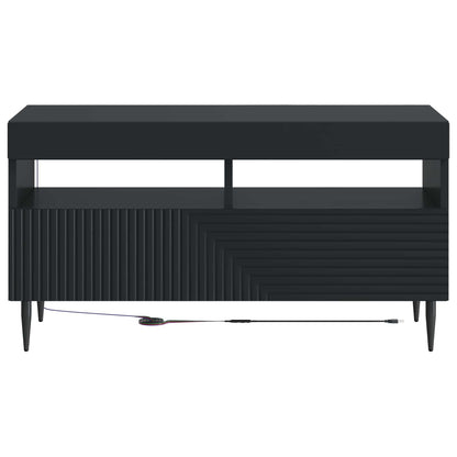 vidaXL LED TV Cabinet Black Engineered Wood 6